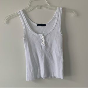 Brandy Melville White Button Crop Tank